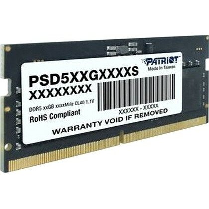 ОЗУ Patriot Signature PSD516G560081S DDR5 16Gb 5600MHz RTL PC5-44800 CL46 SO-DIMM ECC 288-pin 1.1В single rank Ret