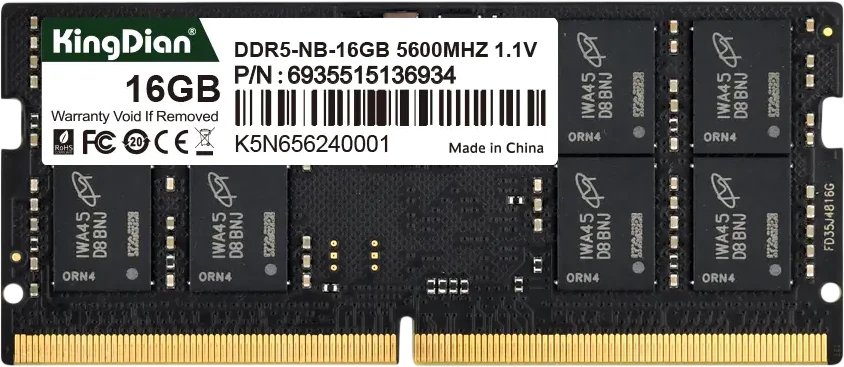 ОЗУ KingDian DDR5-NB-16GB-56-46, DDR5 SO-DIMM 16Gb, 5600Mhz,CL46