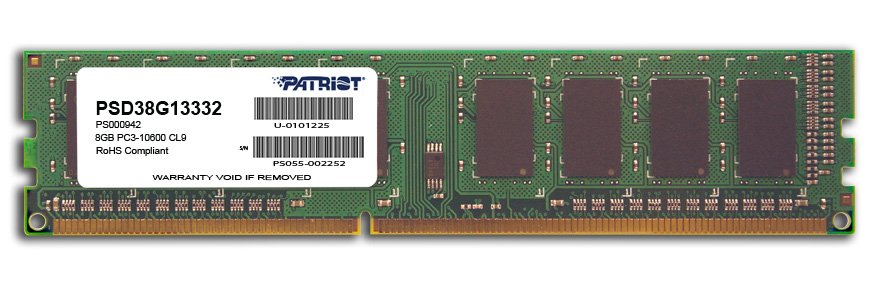 RAM DDR3-1333 8GB PC3-10600 Patriot SignatureLine, CL9, 1.5V, retail (PSD38G13332)