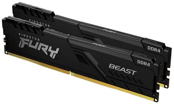 ОЗУ Kingston KF432C16BBK2/32 DDR4 DIMM 32Gb PC25600, 3200Mhz, FURY Beast Black CL16 (Kit of 2) (KF432C16BBK2/32) (retail)