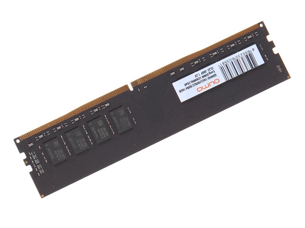 ОЗУ QUMO QUM4U-16G3200N22 DDR-4 16GB 3200MHz U-dimm CL22 1.2V 288 pin 2G*8 Dual Rank