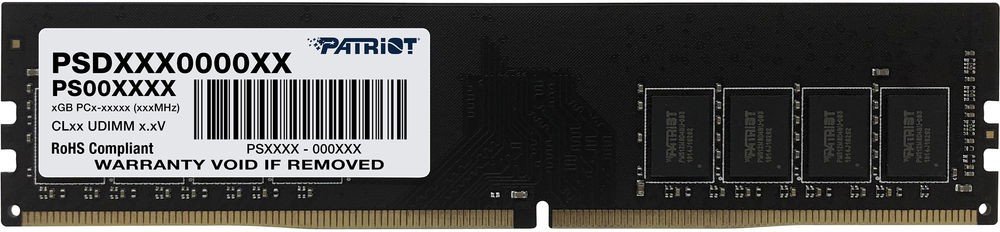 ОЗУ PATRIOT PSD416G320081 Signature Line DDR4 Module capacity 16Гб 3200 МГц Множитель частоты шины 22 1.2 В