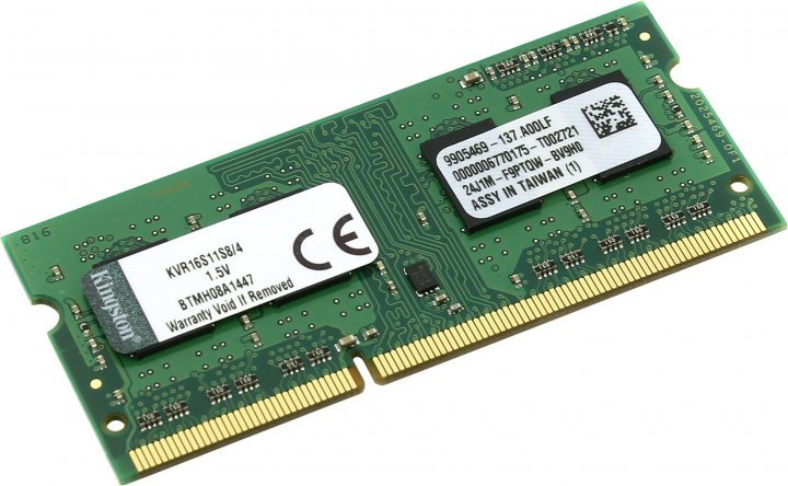 ОЗУ Kingston DDR-III 4GB (PC3-12800) 1600MHz SO-DIMM SR X8 KVR16S11S8/4WP