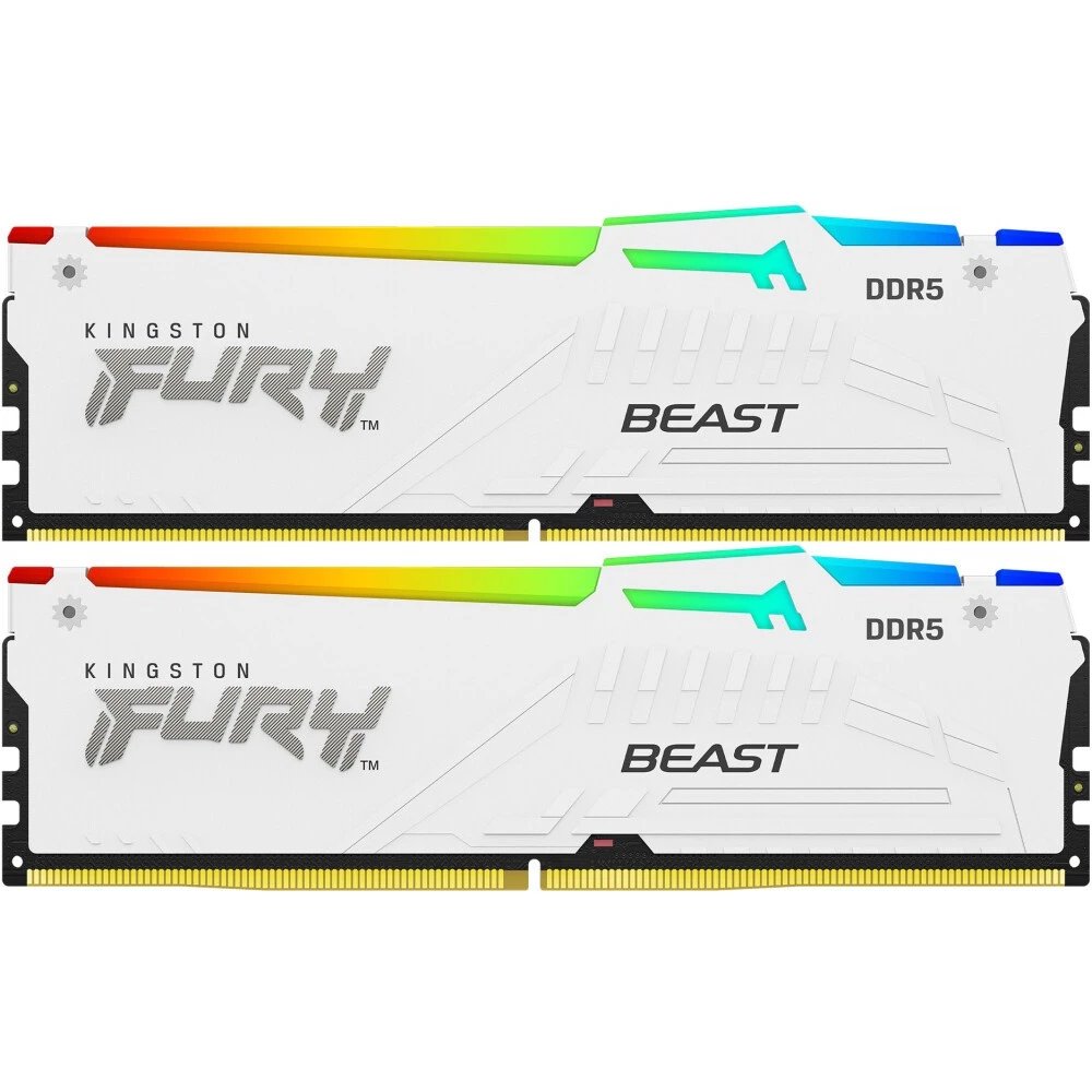 ОЗУ Kingston Fury Beast White RGB KF560C36BWE2AK2-32 32GB 6000Mhz DDR5 CL36 K2 kit 2*16 CL36