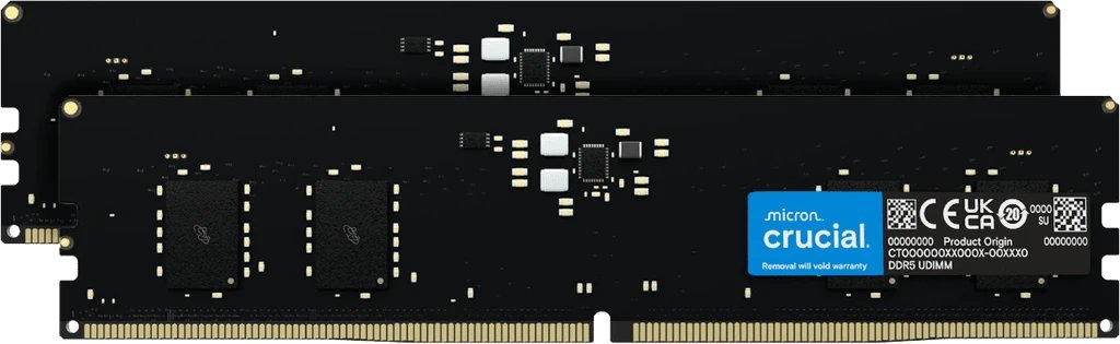 ОЗУ Crucial CT2K64G56C46U5 DDR5-5600 128GB Kit (2x64GB) UDIMM CL46 Black 1.1V, 1 Year Warrаnty