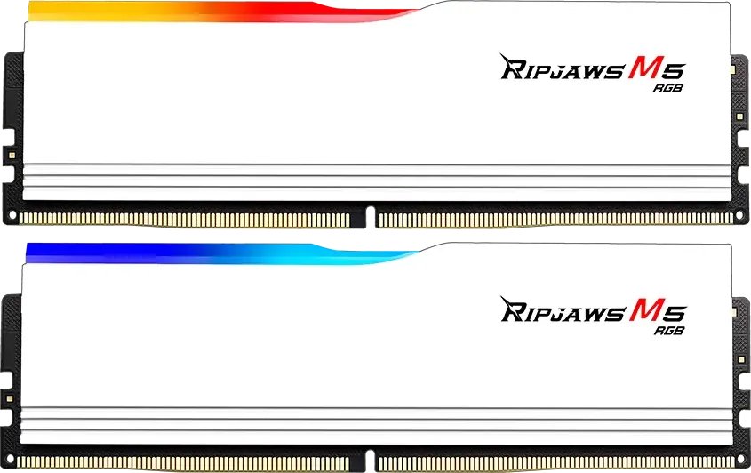ОЗУ G.SKILL Ripjaws M5 RGB (F5-6400J3239F48GX2-RM5RW) 96GB (2x48GB) DDR5 6400MHz CL32 (32-39-39-102) 1.35V / White
