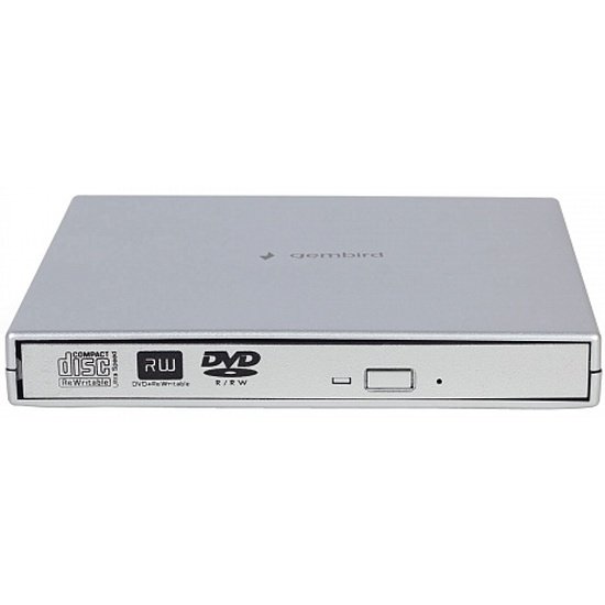 Привод Gembird DVD-USB-02-SV USB 2.0 пластик, серебро