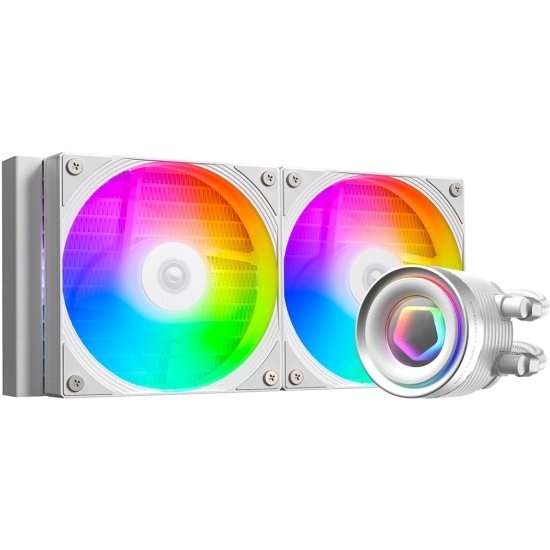 СВО ID-COOLING FX240 INF White LGA1700/1200/115X/AM4/AM5 (TDP 300W, ARGB Fan and Pump, PWM, Dual Fan 120mm, белый) RE