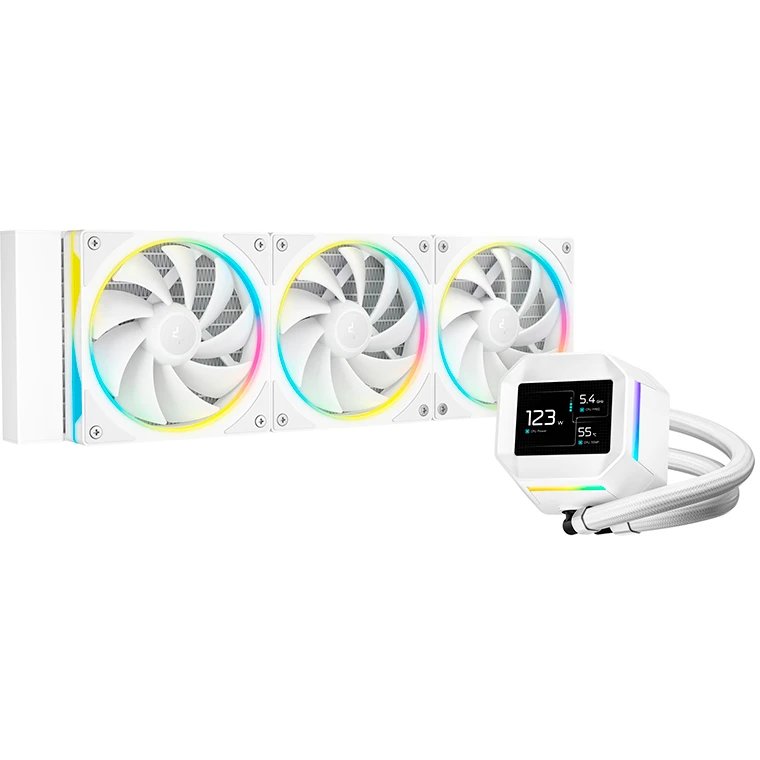 СВО DEEPCOOL LM360 WH LGA1851/1700/1200/115X/AM5/AM4 (TDP 300W, ARGB Lighting, Anti-Leak edition, PWM, Triple Fan)