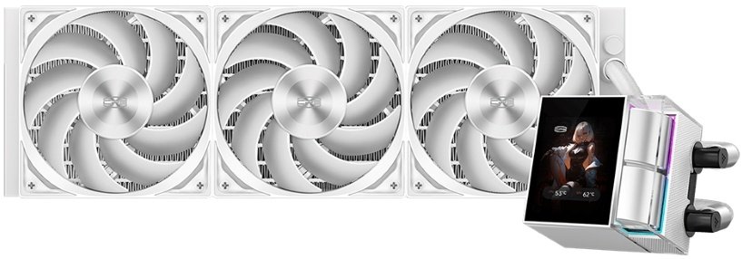 СВО PcCooler DS360 Display WH (310W, 360mm, LED, White, ARGB Pump/ Fans 3x120mm, 90.56CFM, 39.8dBA, 2500RPM)