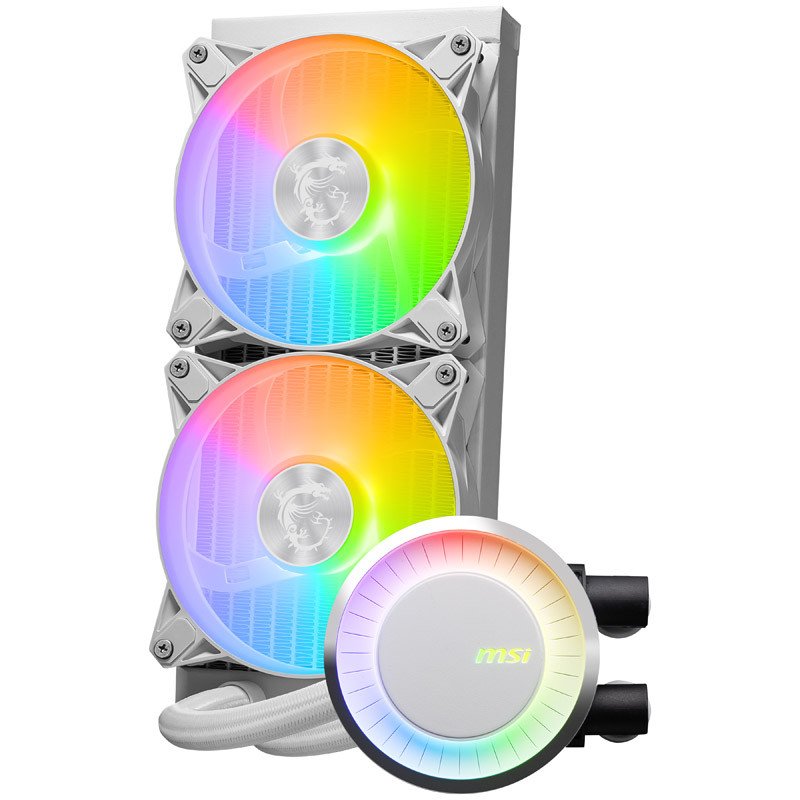 СВО MSI Mag CoreLiquid E240 White (306-7ZW5E27-C24) 2x ARGB Fan, ARGB Block, Color Box, Pallet packing