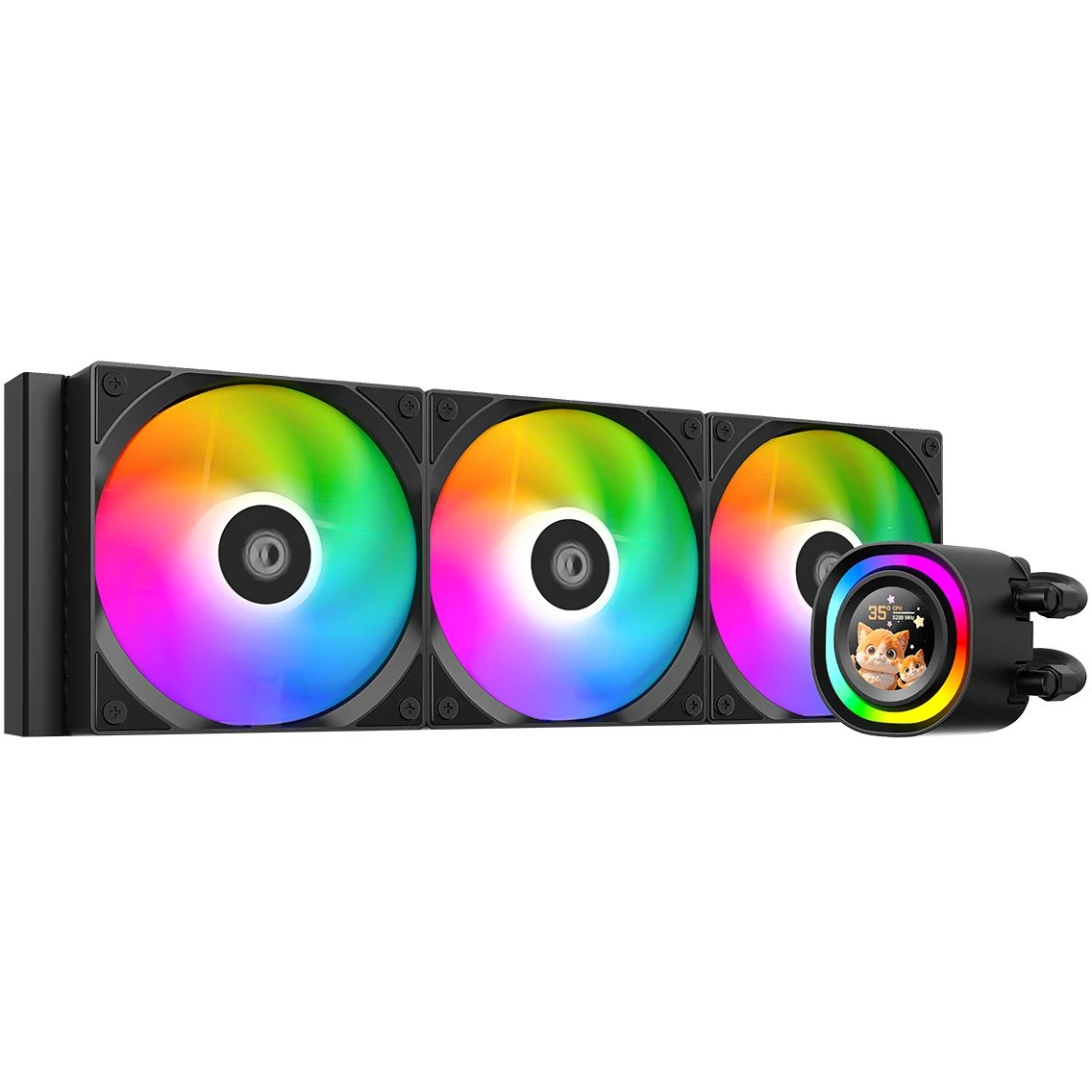 СВО ID-COOLING FX360 LCD LGA1851/1700/1200/115X/AM4/AM5 (TDP 350W, ARGB Fan and Pump, LCD Display, PWM, Triple Fan)