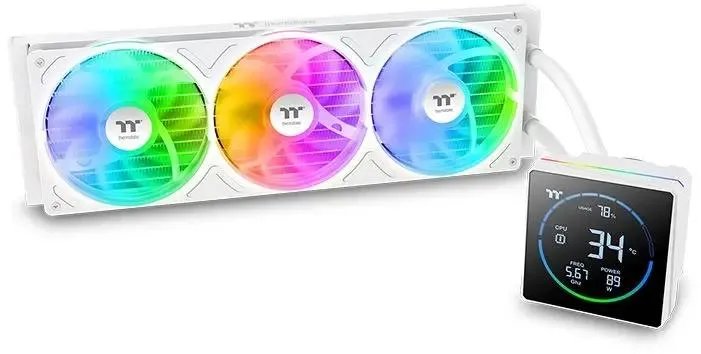 СВО Thermaltake TH360-S V3 Snow (cl-w472-pl12sw-a), LCD, 4-pin, ARGB, 120мм, белый, retail