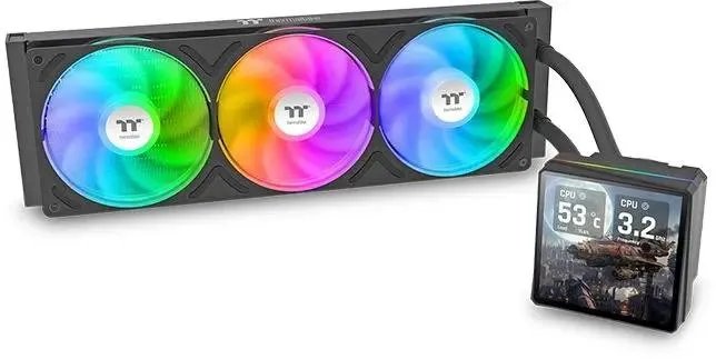 СВО Thermaltake TH360 V3 Ultra (cl-w474-pl12sw-a), LCD, 4-pin, ARGB, 120мм, черный, retail