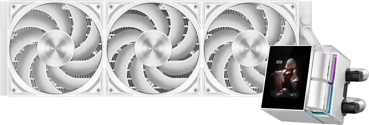 СВО PcCooler DS360 Display ARGB (DS360-WHAWXY-GL) Soc-AM5/AM4/1200/1700/1851 белый 4-pin 39.8dB Al LCD 310W Ret