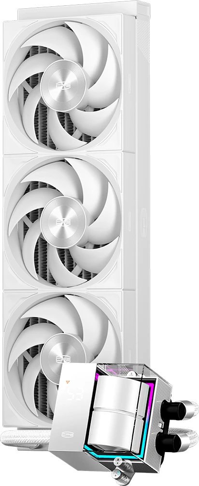 СВО PcCooler DS360 Pro Digital WH (310W, 360mm, LED temp., White, Fans: 3x120mm, 66CFM, 34.3dBA, 2200RPM)