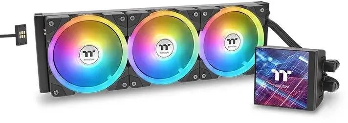 СВО Thermaltake MAGFloe 420 Ultra (cl-w451-pl14sw-a), LCD, 4-pin, ARGB, 140мм, черный, retail