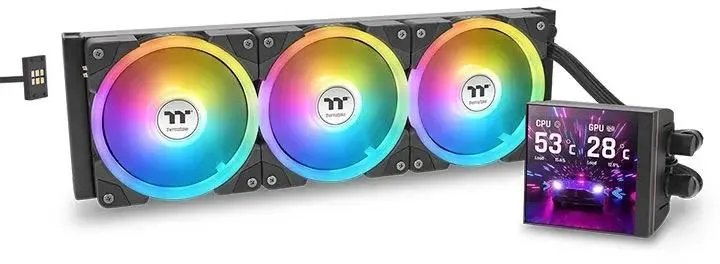 СВО Thermaltake MAGFloe 360 Ultra (cl-w432-pl12sw-a), LCD, 4-pin, ARGB, 120мм, черный, retail