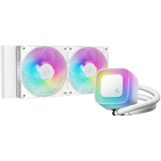СВО DEEPCOOL LE240 WH V2 LGA1851/1700/1200/115X/AM5/AM4 (TDP 250W, ARGB Lighting, Anti-Leak edition, PWM, Dual Fan)