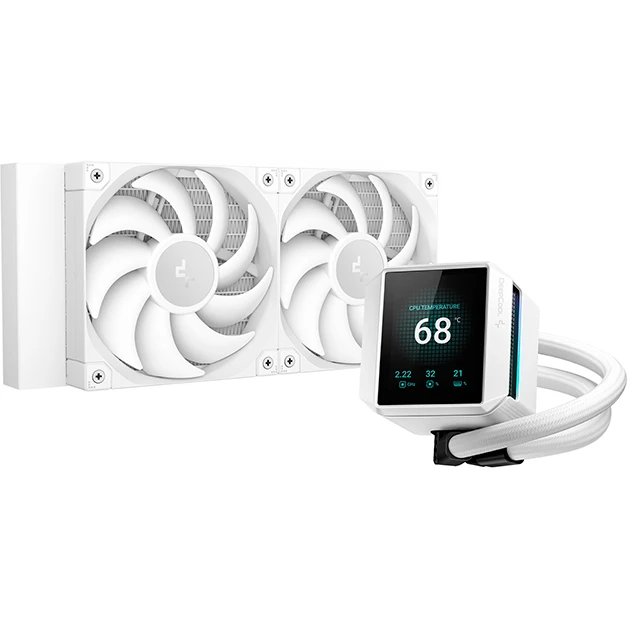 СВО DEEPCOOL Mystique 240 WH LGA20XX/1700/1200/115X/AM5/AM4 (TDP 250W, Anti-Leak edition, PWM, Dual Fan, белый) RET