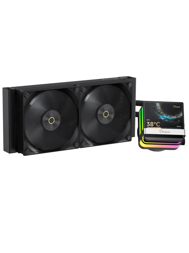 Вентилятор Ocypus Sigma L24 Pro BK, 240mm, LCD Pump, 2x120mm FDB fans, LGA115X/1200/1700/18XX, AM4/AM5