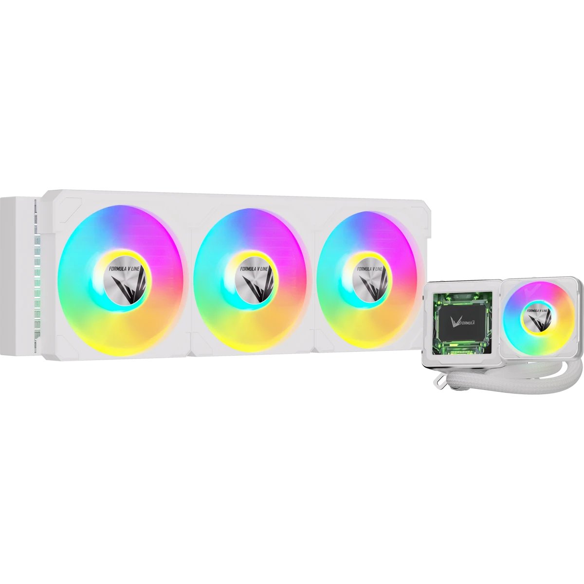 СВО Formula V Line Cryo Wing Digi 360 WH, 360mm, LCD 2.73", 3x120mm, ARGB fans, LGA115X/1200/1700/1851/1366/2011/2066, AM3/AM4