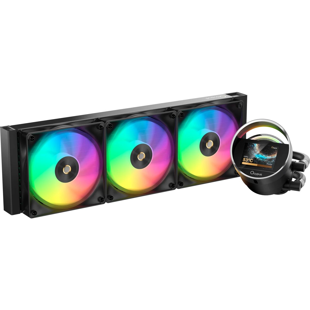 СВО Ocypus Sigma L36 BK ARGB, 360mm, LCD Pump 2.4", 3x120mm ARGB fans, LGA115X/1200/1700/18XX, AM4/AM5
