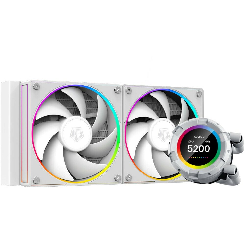 СВО ID-Cooling SL240 White Soc-AM5/AM4/1151/1200/2066/1700 4-pin 14-30dB Al+Cu 300W LED Ret