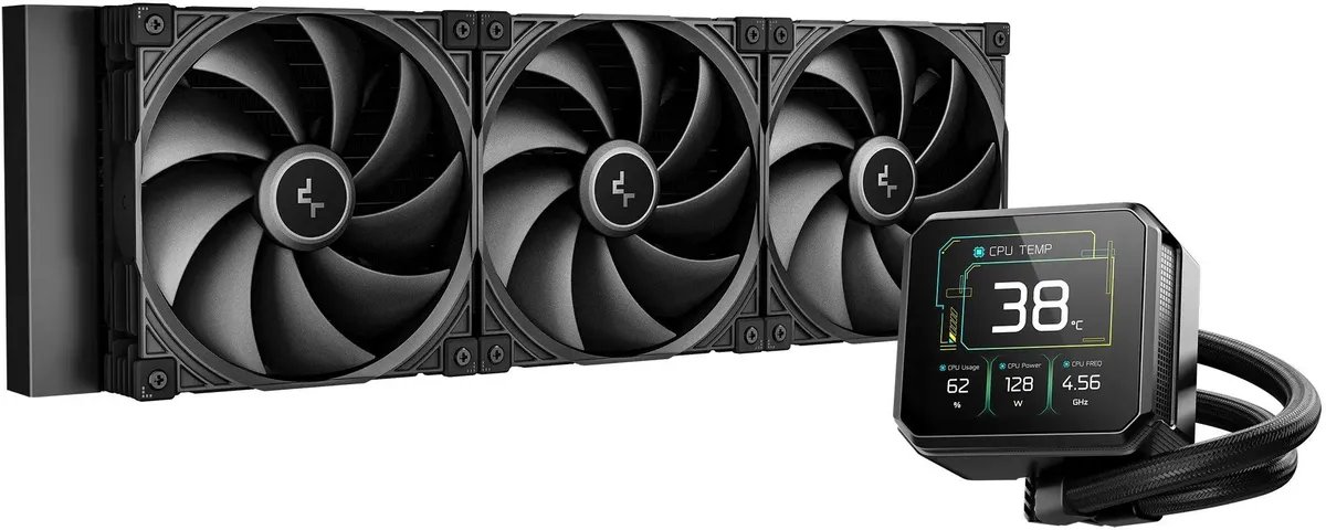 СВО Deepcool Spartacus 420 ARGB (R-SPT420-BKDSMP-G-1) Soc-AM5/AM4/1200/1700/1851 черный 4-pin 32.89dB Al LCD 2647gr Ret