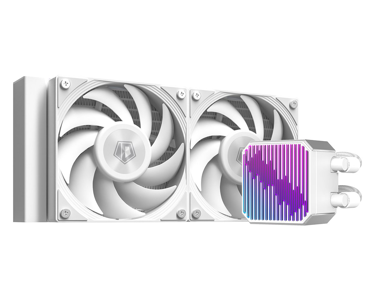 СВО ID-COOLING DX240 Max White LGA1700/1200/115X/AM4/AM5 (TDP 350W, ARGB Pump, PWM, Dual Fan 120mm, белый) RET