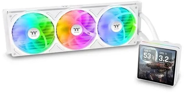 СВО Thermaltake TH360 V3 Ultra Snow (cl-w476-pl12sw-a), LCD, 4-pin, ARGB, 120мм, белый, retail
