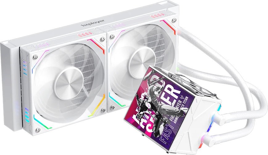 СВО 1STPLAYER F.A.S.T. FT-240 White / 2x120mm ARGB fans, 250W TDP, 3.95" LCD screen