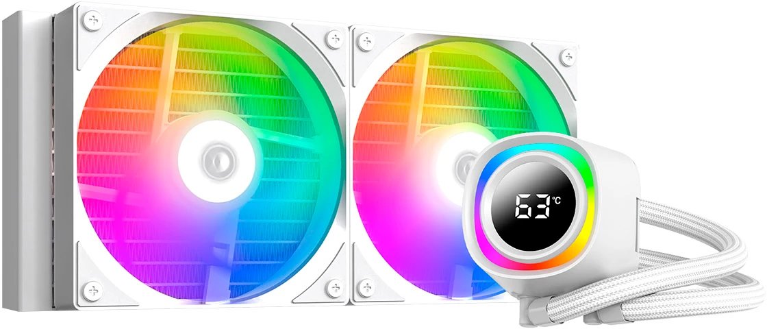 СВО ID-COOLING FX240 TD White LGA1851/1700/1200/115X/AM4/AM5 (TDP 300W, ARGB Fan and Pump, PWM, Dual Fan 120mm, белый)
