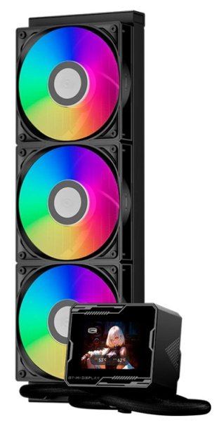 СВО PcCooler GT360M ARGB Display BK Black (300W, 360mm, LED temp., Fans 3x120mm, 75.8CFM, 33.7dBA, 2200RPM)