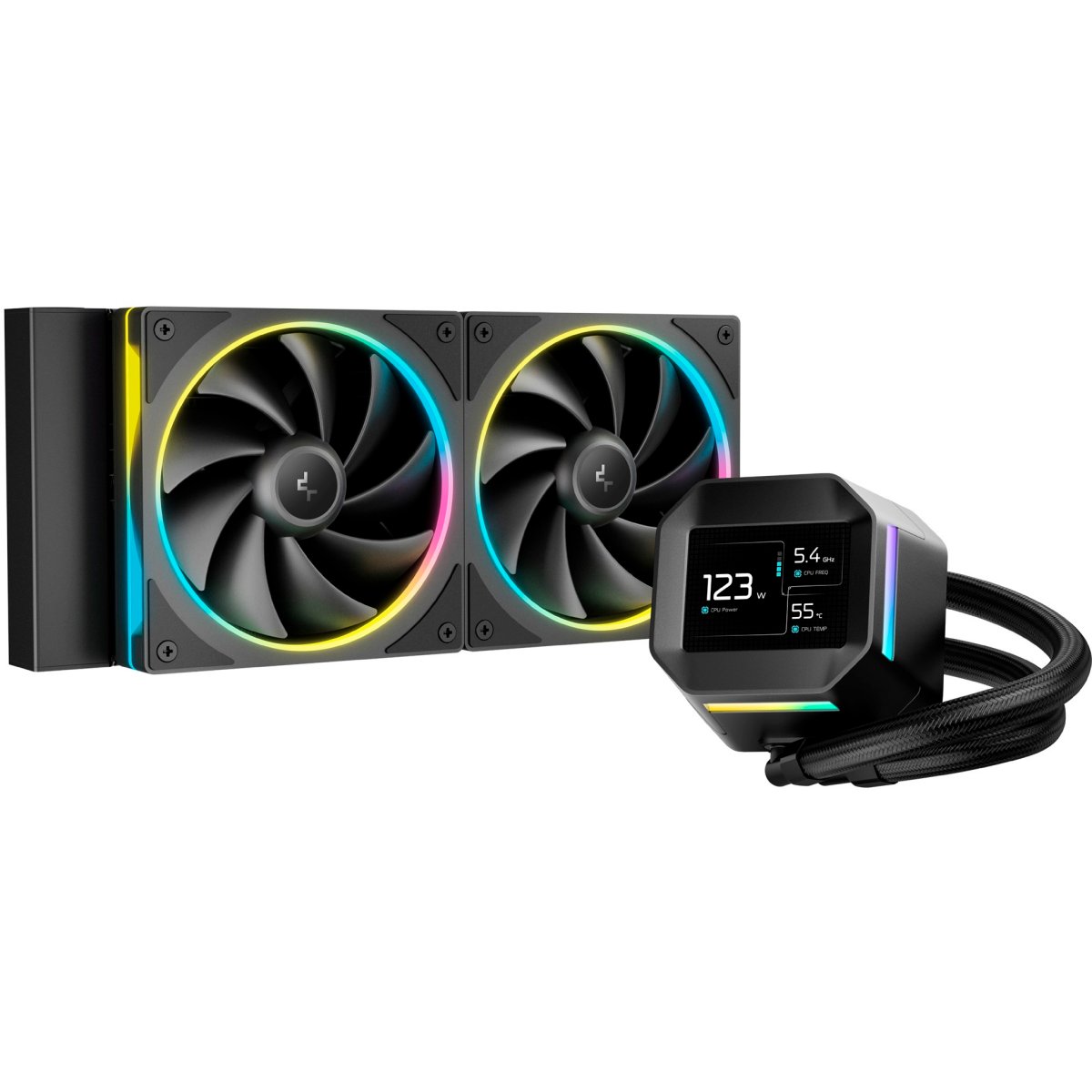 СВО DEEPCOOL LM240 LGA20XX/1700/1200/115X/AM5/AM4 (TDP 250W, ARGB Lighting, Anti-Leak edition, PWM, Dual Fan) RET