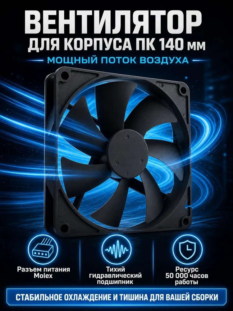 Игровой вентилятор DeTech DT-CF14025BK