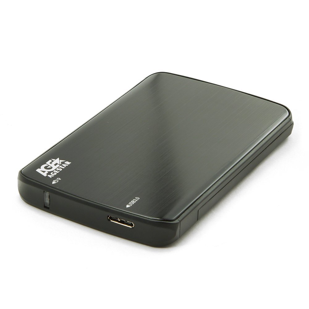 Корпус для HDD/SSD 2.5" Sata3 USB3.0 AgeStar 3UB2A12-6G Black, алюминий/пластик, безвинтовой