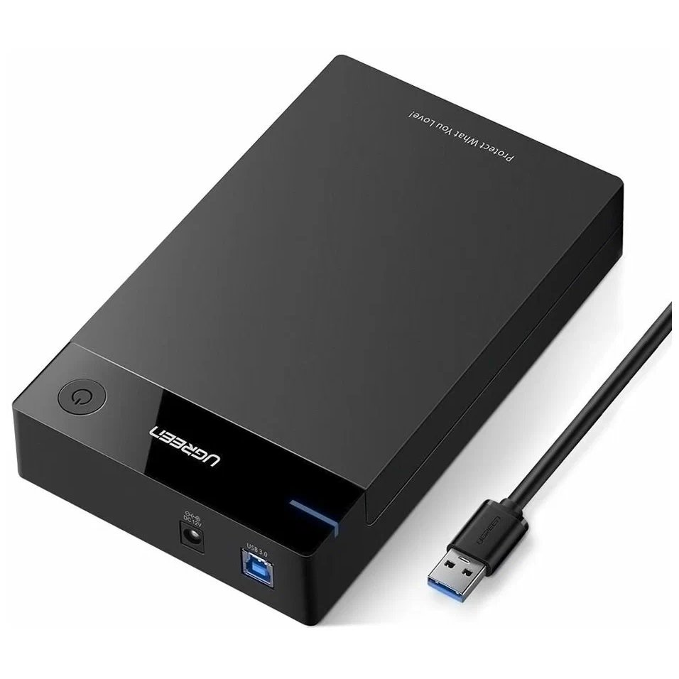 Внешний корпус UGREEN US222 50422 USB 3.0 B to 3.5''/2.5" SATA Hard Drive Box EU Black