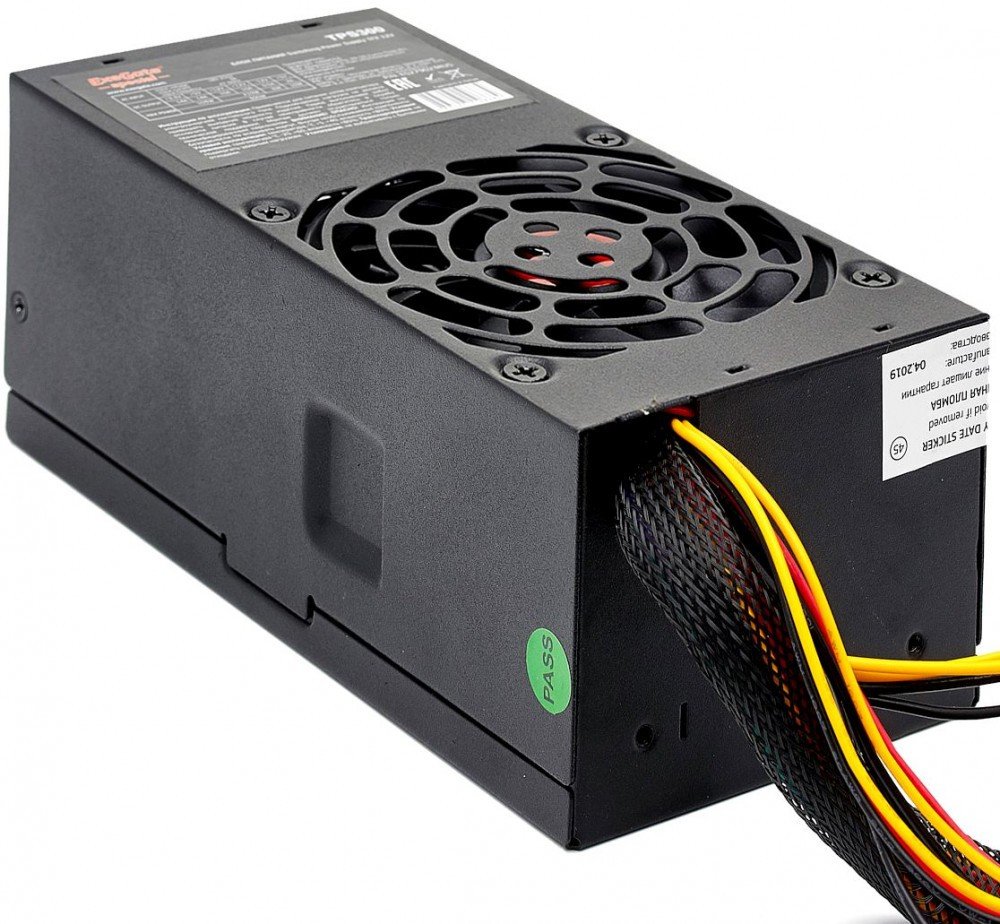 Блок питания ExeGate Special TPS350 350W, TFX, black, 8cm fan, 24p+4p, 3xSATA, 3xIDE, FDD