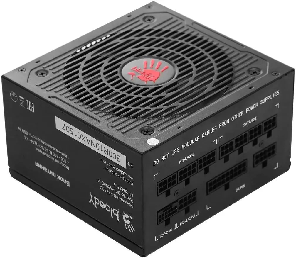 Блок питания BLOODY BD-PS850G (BD-PS850G-M), 850Вт, 120мм, черный, retail