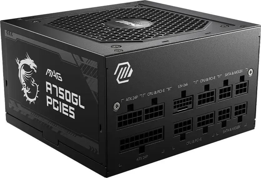 Блок питания MSI MAG A750GL PCIE5 Gen.5 (306-7ZP8B11-CE0) ATX 750W 80+ gold (20+4pin) APFC 120mm fan 8xSATA Cab Manag RTL