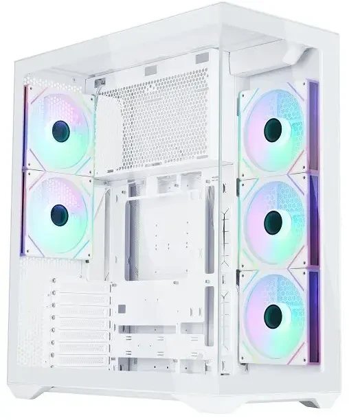 Корпус Eurocase M4801 white, ATX, без БП, закаленное стекло 2 стороны
