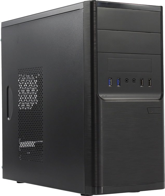 Корпус POWERMAN ES701BK (6120258) USB 3.0 Mini Tower, mATX, 450W PM-450ATX, USB 3.0x2, USBx2 + Audio, черный