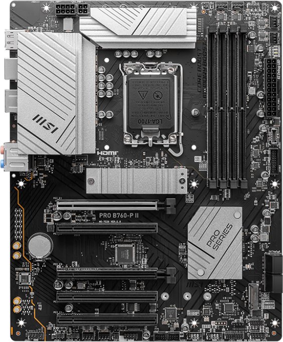 Материнская плата MSI Pro B760-P II Soc-1700 Intel B760 4xDDR5 ATX AC`97 8ch(7.1) 2.5Gg+HDMI+DP