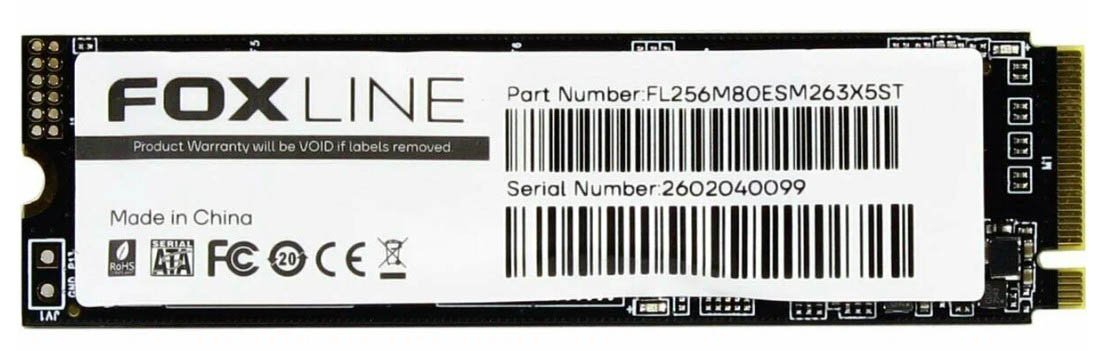 SSD Foxline X5STE (FL256M80ESM263X5STE), 256GB, M.2(22x80mm), NVMe, PCIe 3.0 x4, 3D TLC, R/W 1700/1300MB/s
