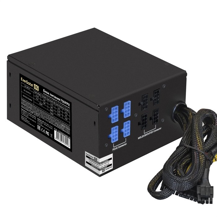 Блок питания ExeGate 750PPX EX292336RUS 750W (ATX, APFC, КПД 80 (80 Plus)