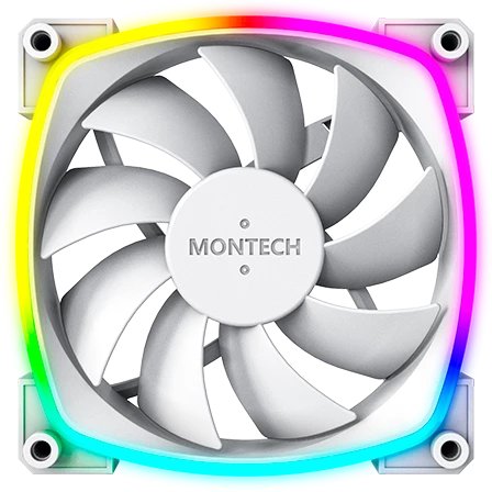 Вентилятор Montech AX120 ARGB (AX120 PWM White) 120х120x25 белый 4-pin Ret