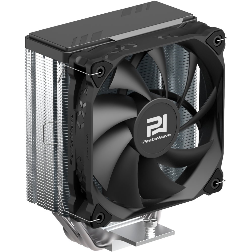 Кулер PentaWave PC-Z04E SRB LGA115X/1200/1700/AM4/AM5 (TDP 220W, 1*120mm PWM Fan, 4 тепловые трубки 6мм, 600-1850RPM, 12-32,6dBa)