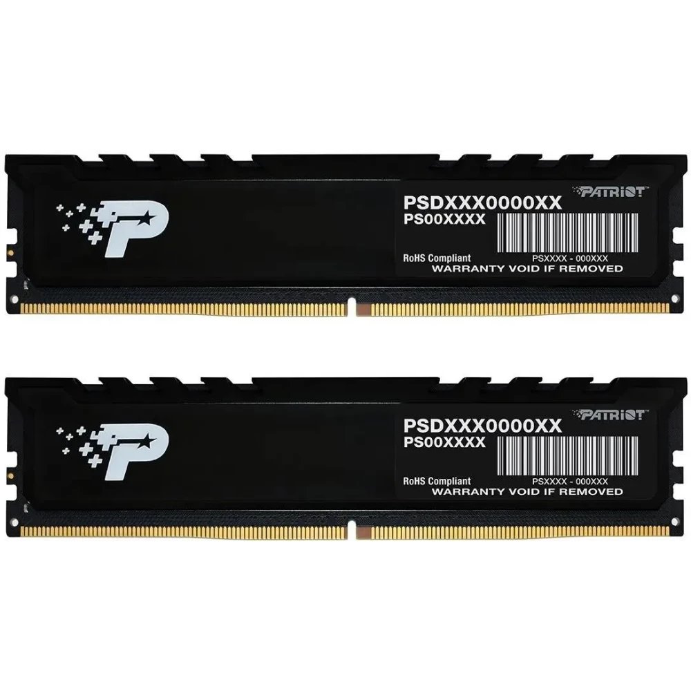 ОЗУ Patriot Signature Premium PSP564G4800KH1 DDR5 2x32GB 4800MHz RTL PC5-38400 CL40 DIMM 288-pin 1.1В kit single rank с радиатором Ret