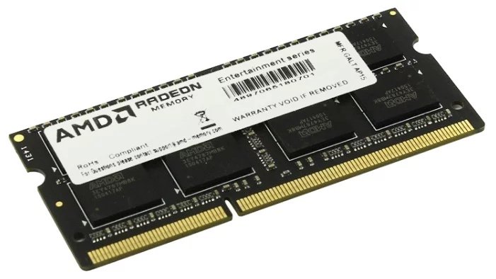 ОЗУ AMD Radeon R5 Entertainment Series Black(R538G1601S2SL-U) 8GB DDR3L 1600 SO DIMM Non-ECC, CL11, 1.35V, Retail